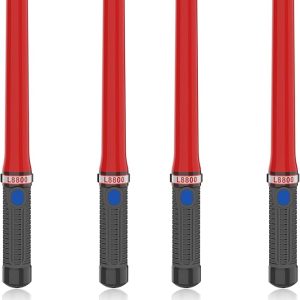 LED Traffic Wand for Traffic Control 16 Inch, 2 PCS High-Visibility Traffic Baton with 3 Flashing Modes, Waterproof, Anti-Slip Handle, Marshalling Wands for Parking, Airport, and Road Safety